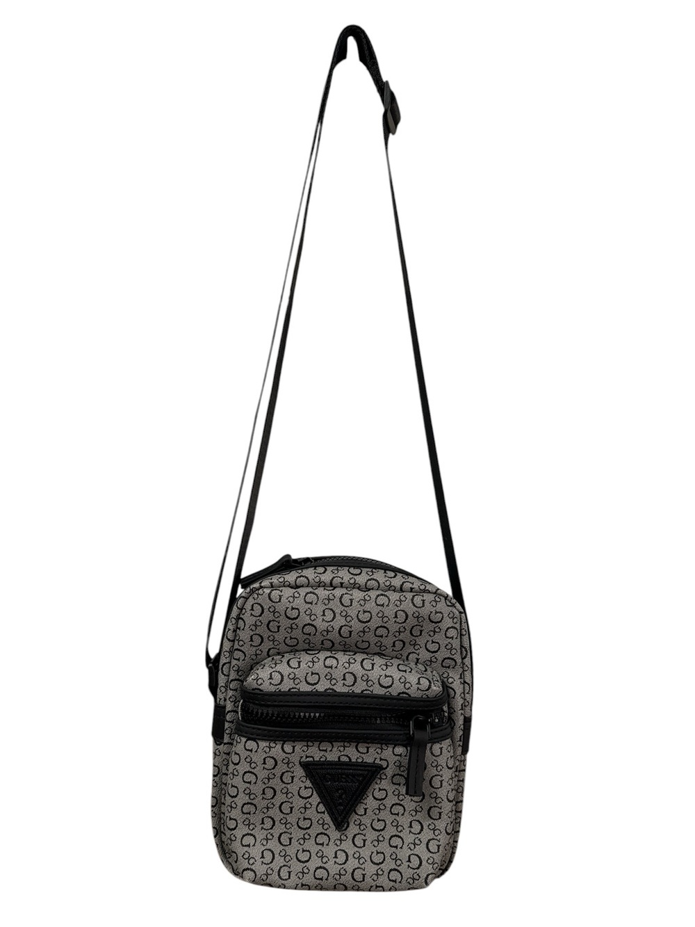 Guess Black and Gray Monogram Crossbody Bag
